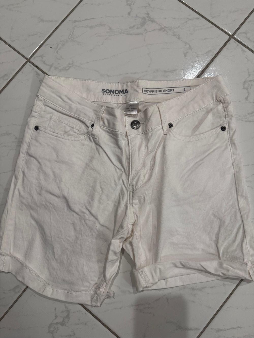 SONOMA White Boyfriend Jean Shorts